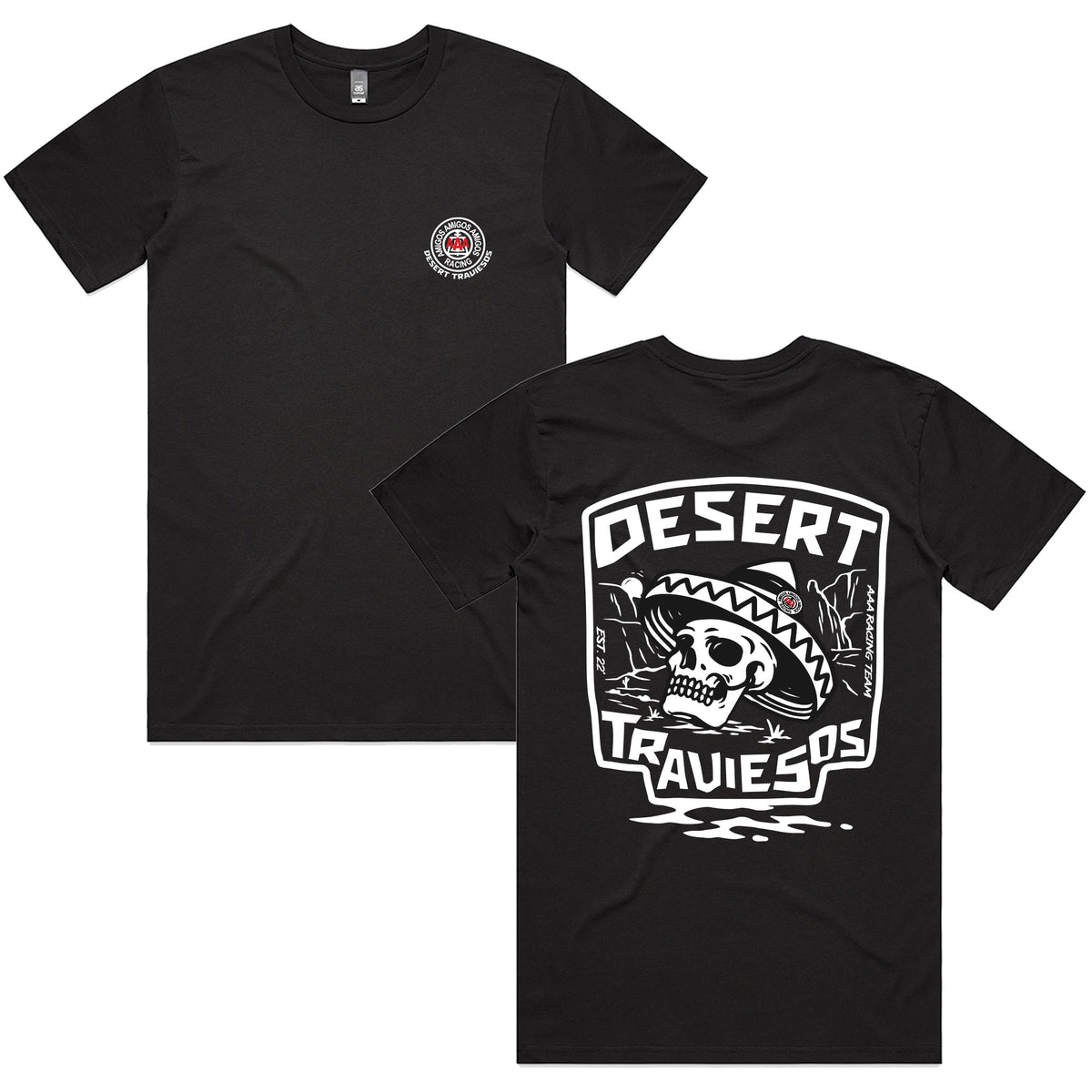 AAA RACING - DESERT TRAVIESOS TEE (BLACK)