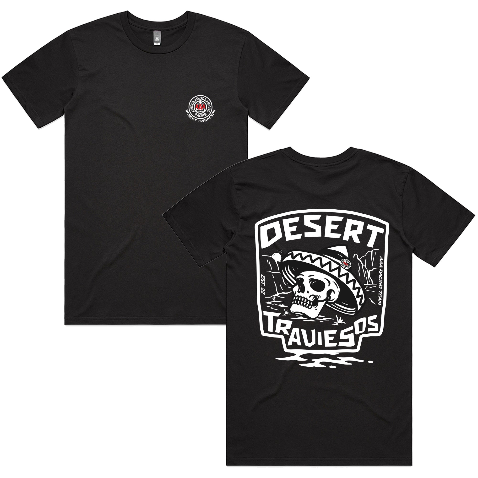 AAA RACING - DESERT TRAVIESOS TEE (BLACK)