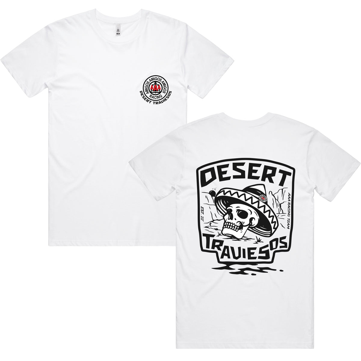 AAA RACING - DESERT TRAVIESOS TEE (WHITE)