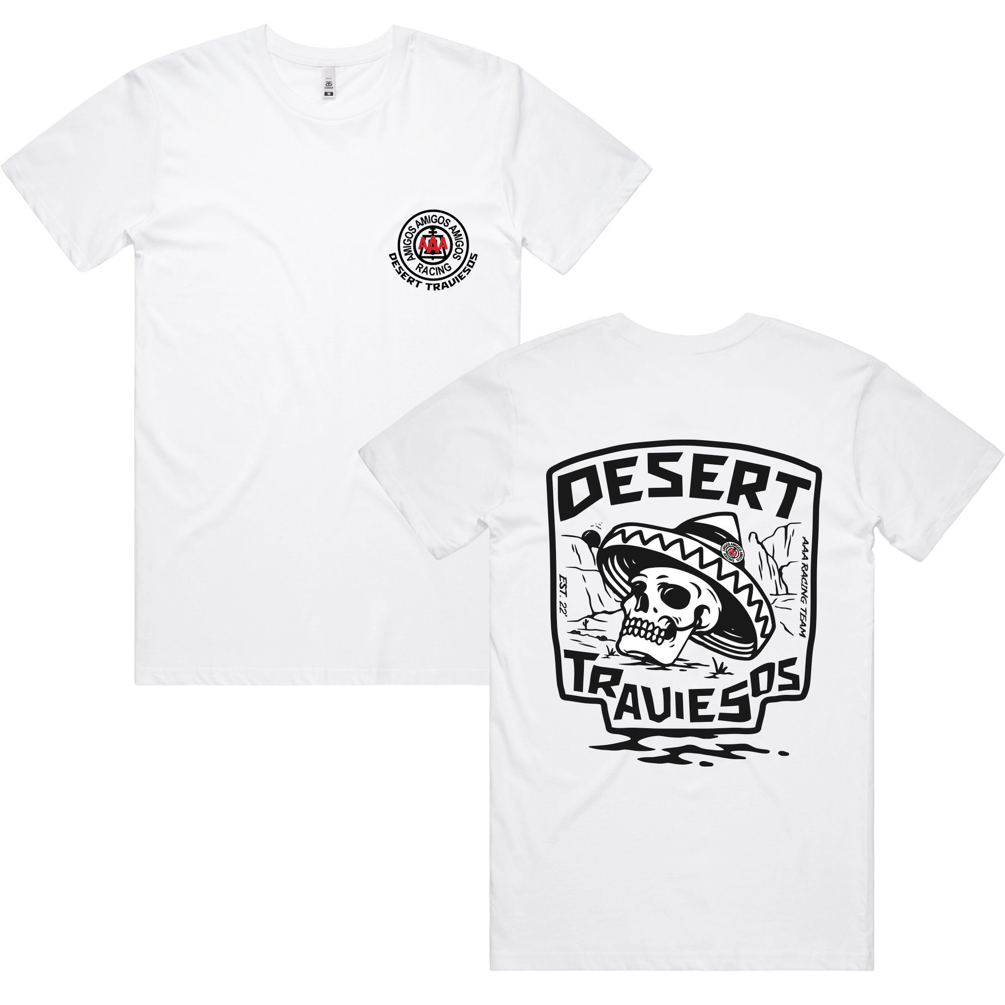 AAA RACING - DESERT TRAVIESOS TEE (WHITE)